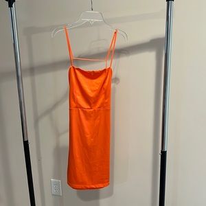 Orange Strappy, Fitted Dress NEVER WORN